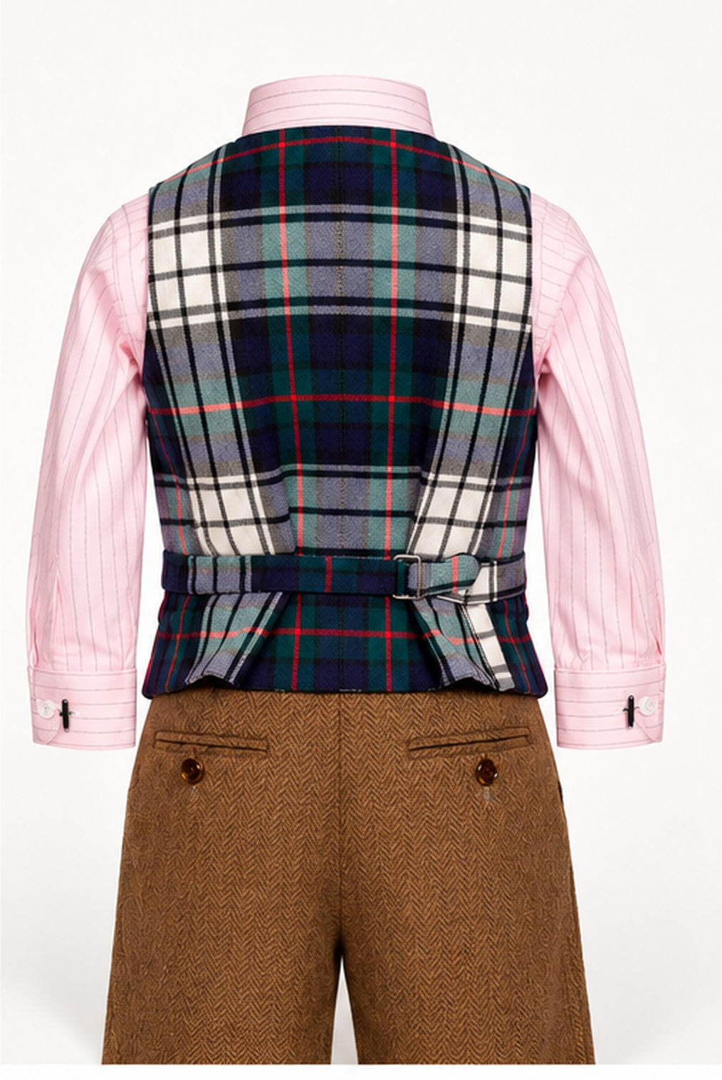 Gilet palefrenier marron en chevrons — vue arrière