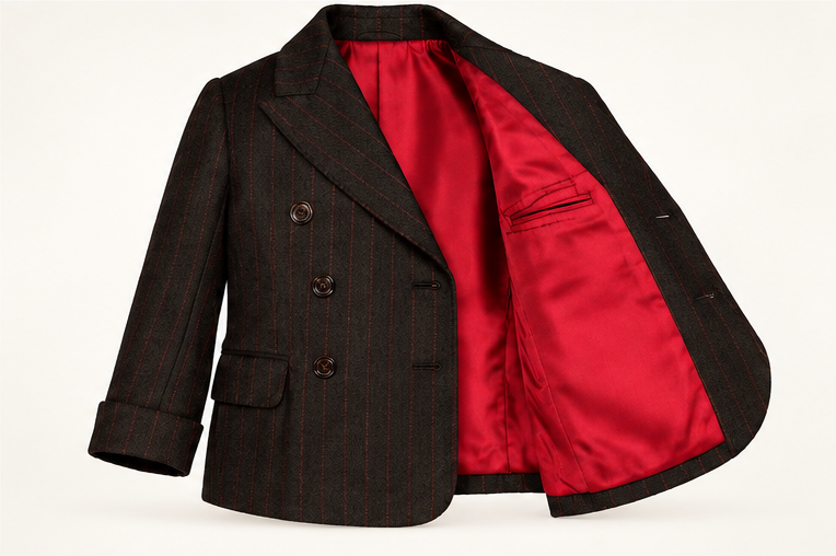 Veste Victor — doublure intérieure rouge