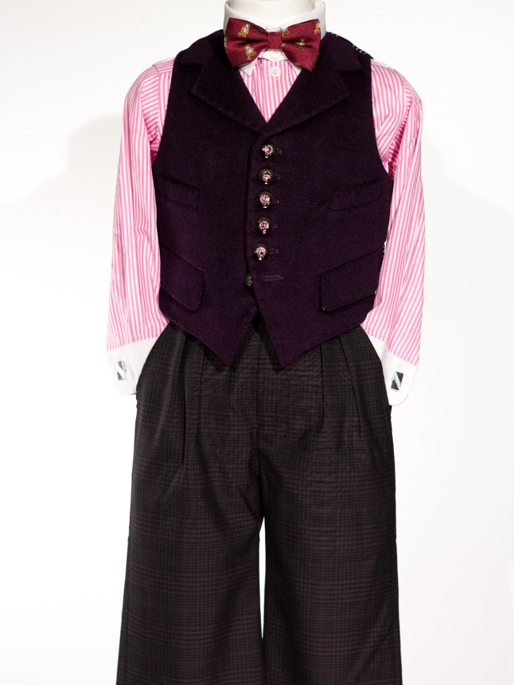 Gilet Gérard en laine violette — vue avant