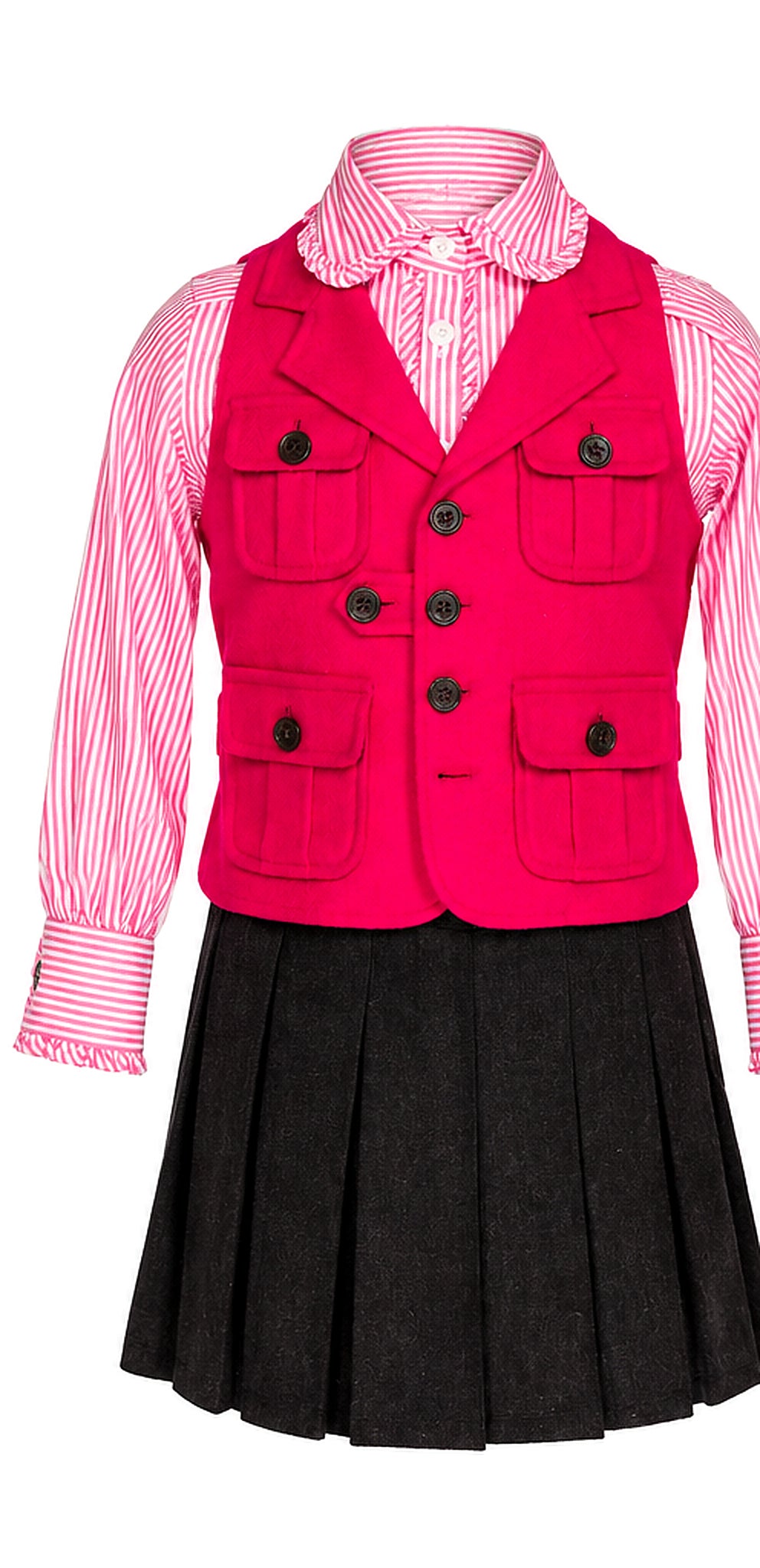 Giuseppe, gilet de pêcheur rose fuchsia — vue avant