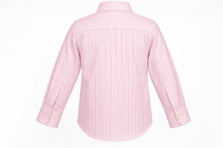 Cosme – chemise rose poudré à fines rayures, vue de dos