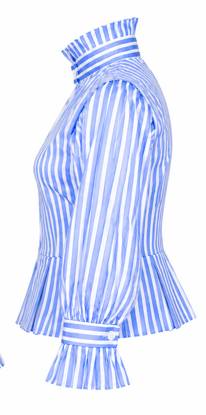 Blouse Calista rayée bleue — profil