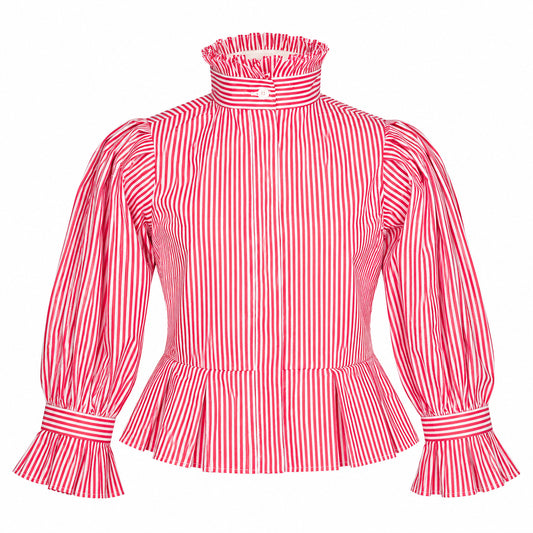 Blouse Carly rayée rouge — vue de face
