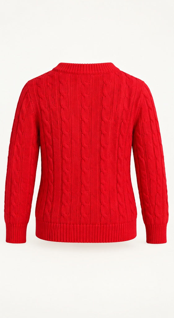 Pull Themis rouge — vue de dos