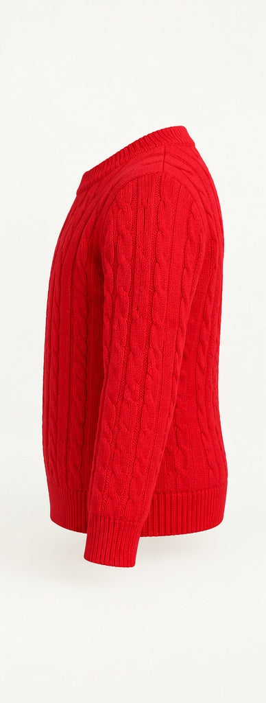 Pull Themis rouge — vue de profil