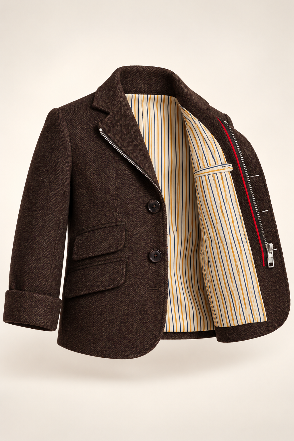 Veste Vincent — doublure rayée et zip