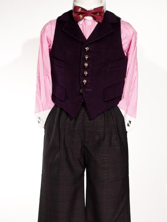 Gilet Gérard en laine violette — vue avant